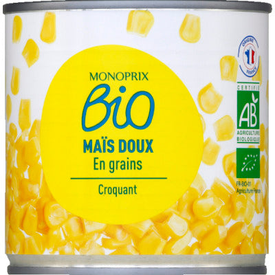 Monoprix Organic Sweet Corn in Grains 285G