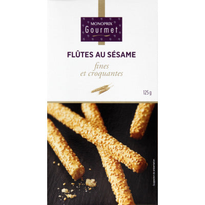 Monoprix Gourmet Thin and crunchy sesame flutes 125g