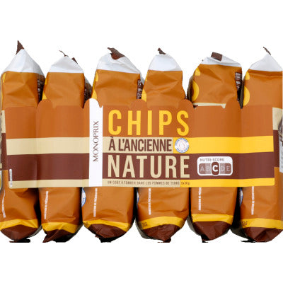 Monoprix Old-fashioned Chips Nature 6x30g