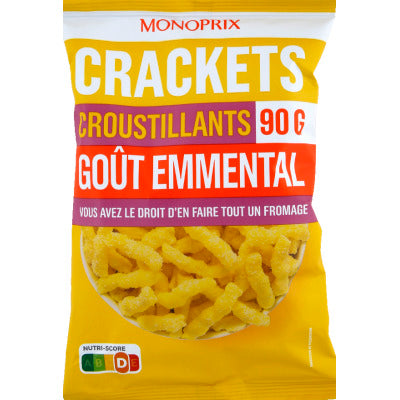 Monoprix Crackets croustillants goût emmental 90g