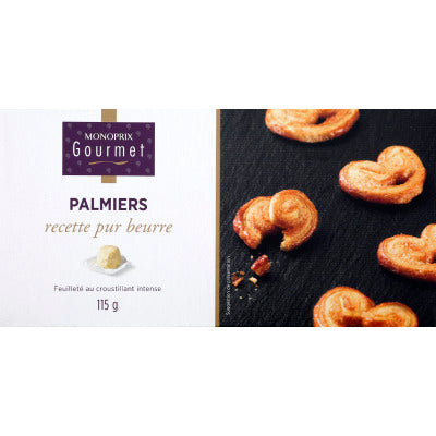 Monoprix Gourmet Palmiers Recipe Pure Butter Puff Pastry with Intense Crispness 115g