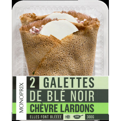 Monoprix Galettes De Blé Noir Chèvres Lardons X2, 300G