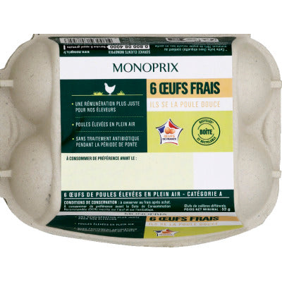 Monoprix Free Range Eggs x6