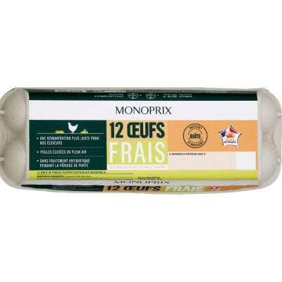 Monoprix Free-range eggs x12