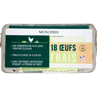 Monoprix Free-range eggs x18