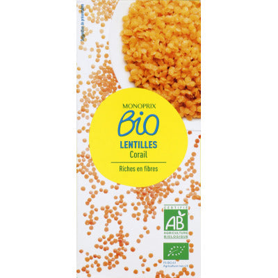 Monoprix Organic Coral Lentils 450G