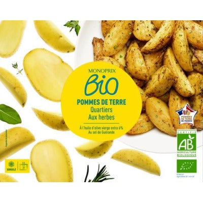 Monoprix Bio Potato Quarters with Herbs 450g