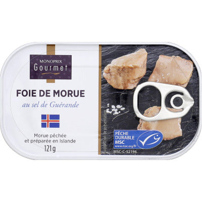 Monoprix Gourmet Cod liver with Guérande salt 121g