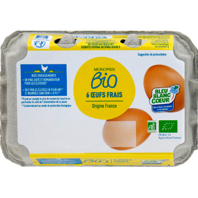 Monoprix Bio Organic Eggs x6