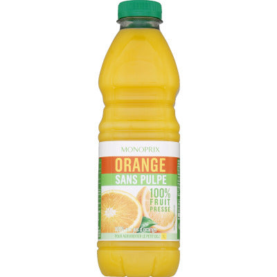 Monoprix Orange juice without pulp 100% pressed fruit 1L