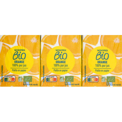 Monoprix Bio 100% Orange Juice 6x20cl