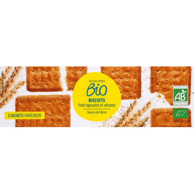 Monoprix Bio Spelt and Sesame Biscuits 150g