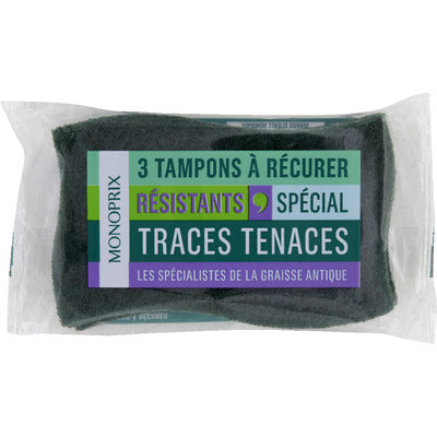 Monoprix Tampons à récurer résistants x3