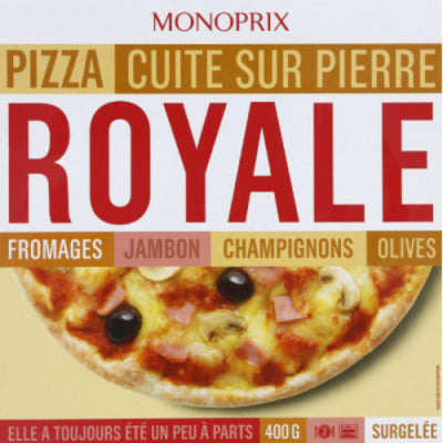 Monoprix Pizza Royale Cooked on Stone Cheeses Ham Mushrooms Olives 400G