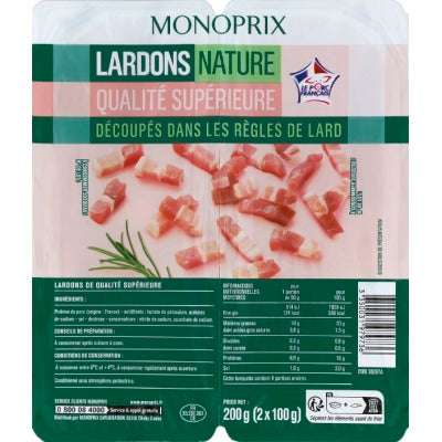 Monoprix Natural Bacon Superior Quality 200g