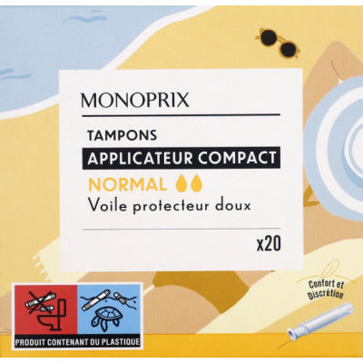 Monoprix Normal Tampons With Compact Applicator X20