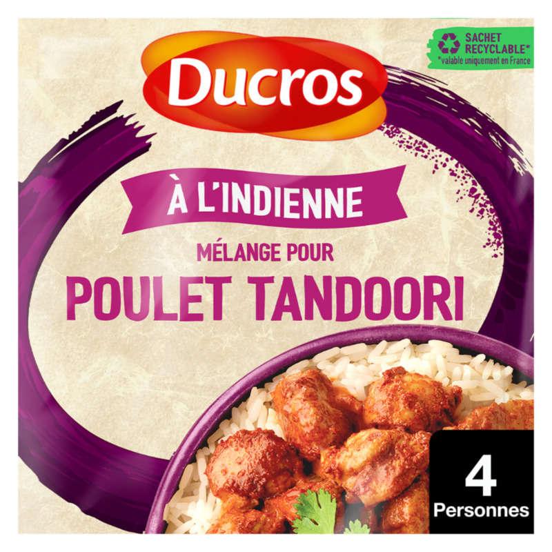 Ducros Mélange À Soupoudrer Pour Poulet Tandoori, Gingembre, Cumin, Piment 20G