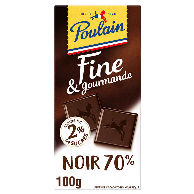 Poulain ligne gourmande tablette de chocolat noir 100g