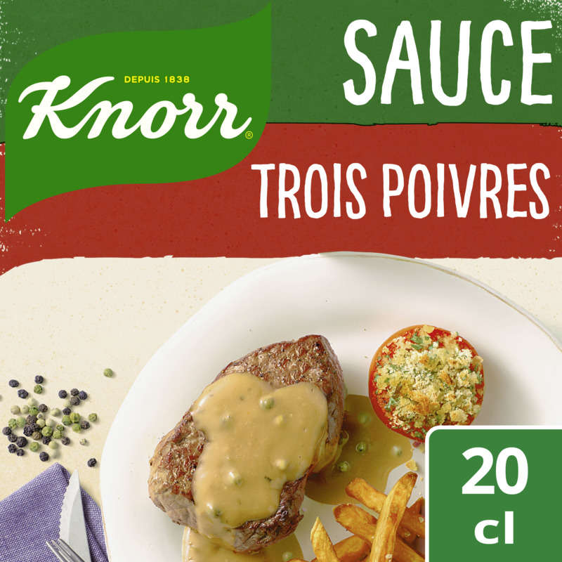 Knorr Sauce Déshydratée Poivres Vert Noir et Blanc 32g