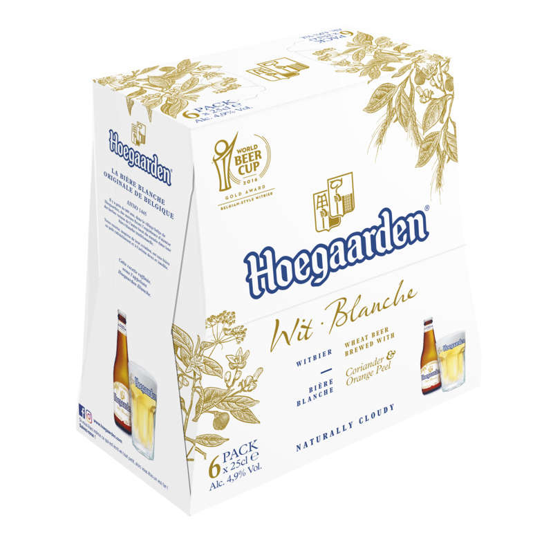 Hoegaarden bière blanche aux épices pack 6x25cl