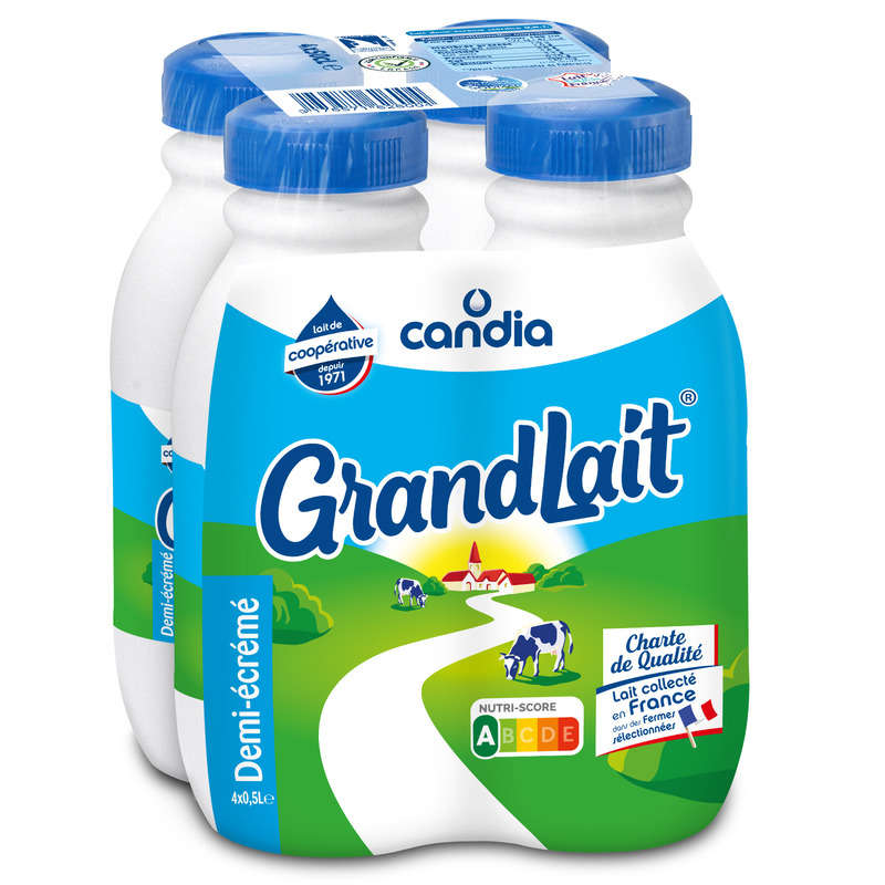 Grandlait lait demi-écrémé le pack de 4x50cl