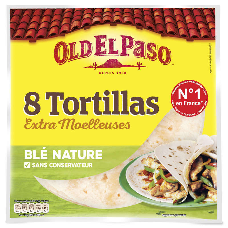 Old El Paso 8 Extra Soft Plain Wheat Tortillas 326g