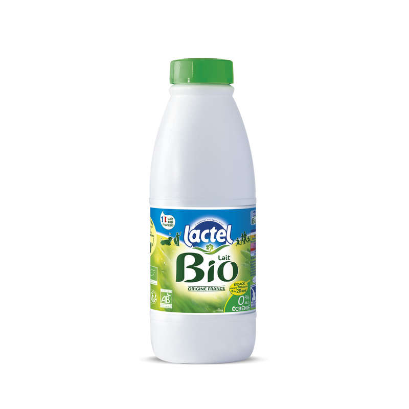 Lactel Lait Bio, Ecrémé, stérilisé UHT 1l