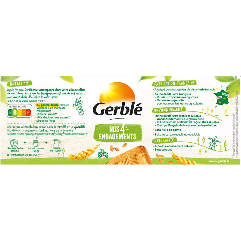 Gerblé Biscuits au sésame sans huile de palme 230g