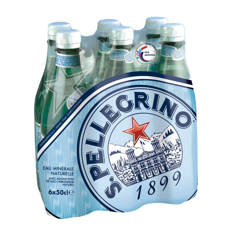 San Pellegrino eau minérale gazeuse le pack de 6x50cl