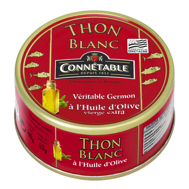 Connétable Thon Blanc Véritable Germon À L'Huile D'Olive 52G