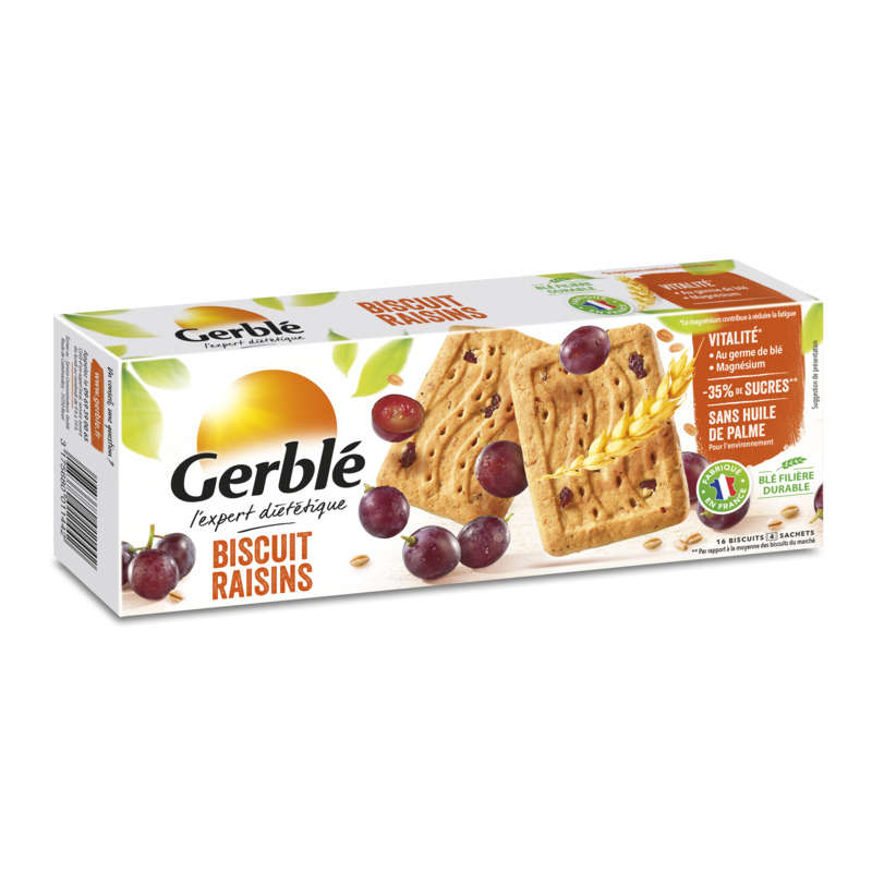 Gerblé Biscuits raisins, riche en germe de blé 270g