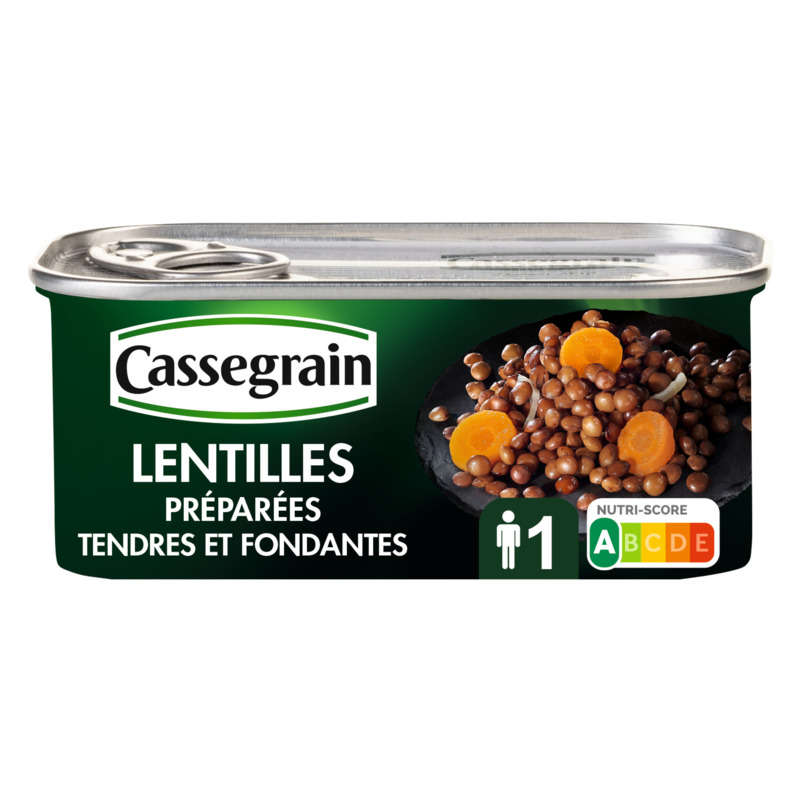 Cassegrain Lentils Cooked With Onions & Carrots 130g