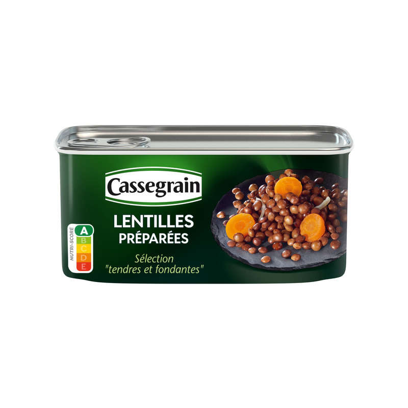 Cassegrain Lentilles Cuisinées Aux Oignons & Carottes 130g