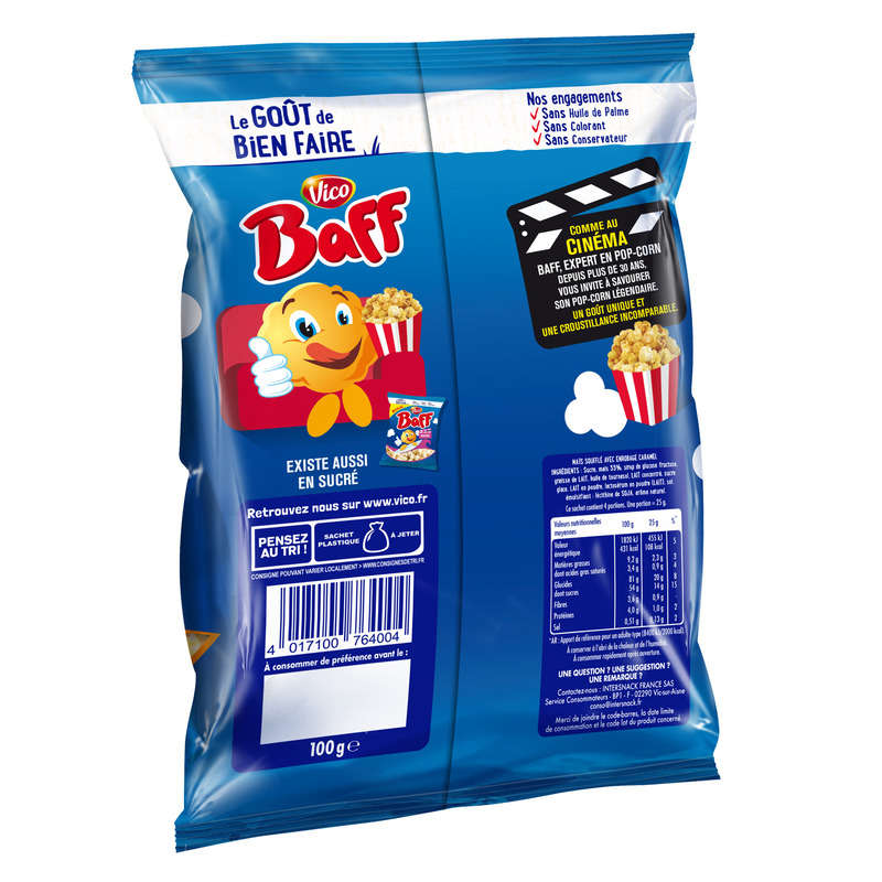 Baff Pop corn au caramel 100g