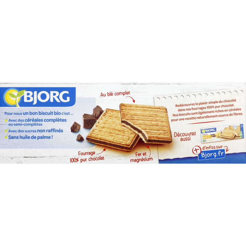 Bjorg Biscuits Fourrés Au Chocolat Noir Bio 225g