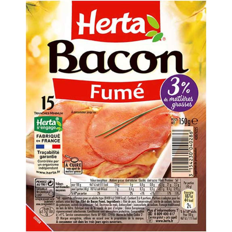 Herta bacon fumé