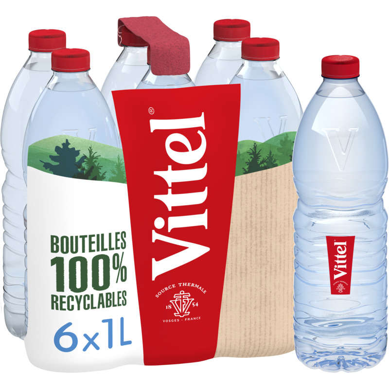 Vittel natural mineral water pack 6x1 L