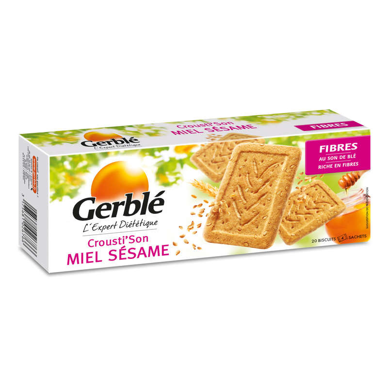 Gerblé Biscuits crousti'son miel sésame, au son de blé 200g