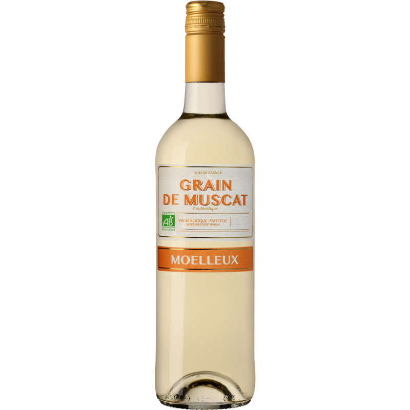 Grain De Muscat Vin De Pays D'Oc Igp, Blanc Moelleux 75cl