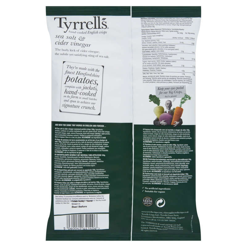 Tyrrell's Chips au sel et vinaigre 150g