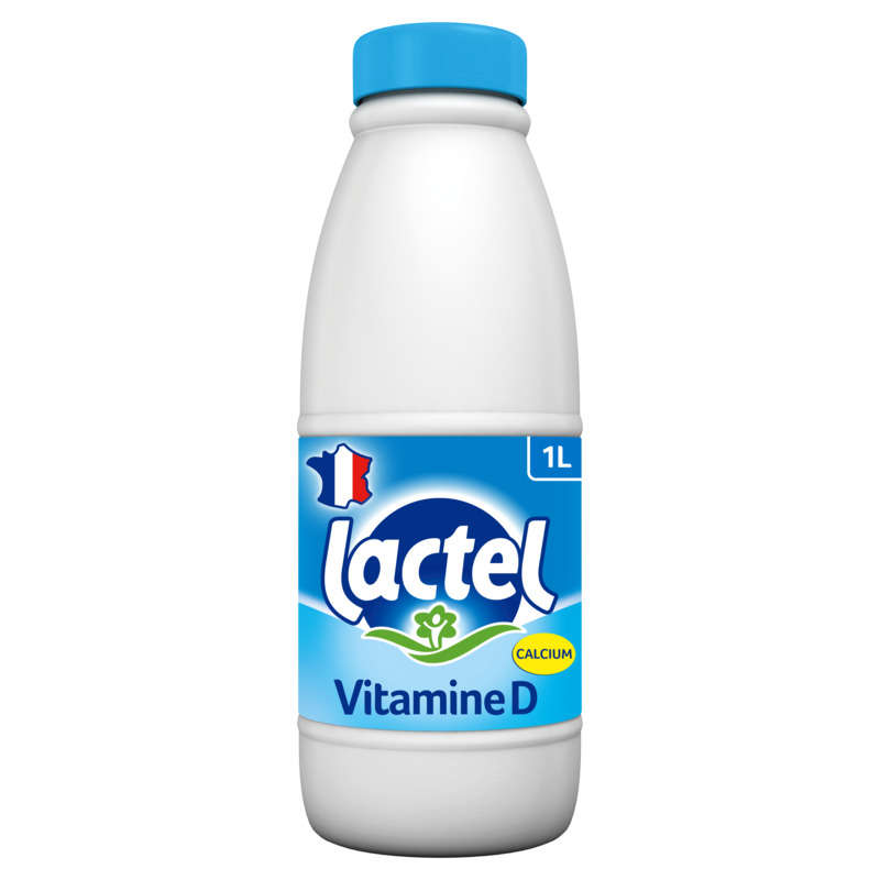 Lactel Lait demi-écrémé, stérilisé UHT, avec vitamine D 1l