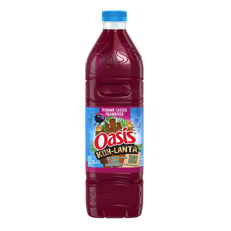 Oasis Pomme Cassis Framboise Boisson aux fruits plate la bouteille de 2 L