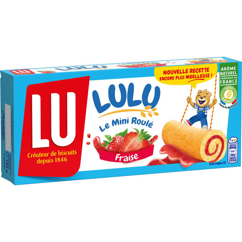 Lu Lulu Le Mini Roulé Gâteaux fourrés à la Fraise 150g