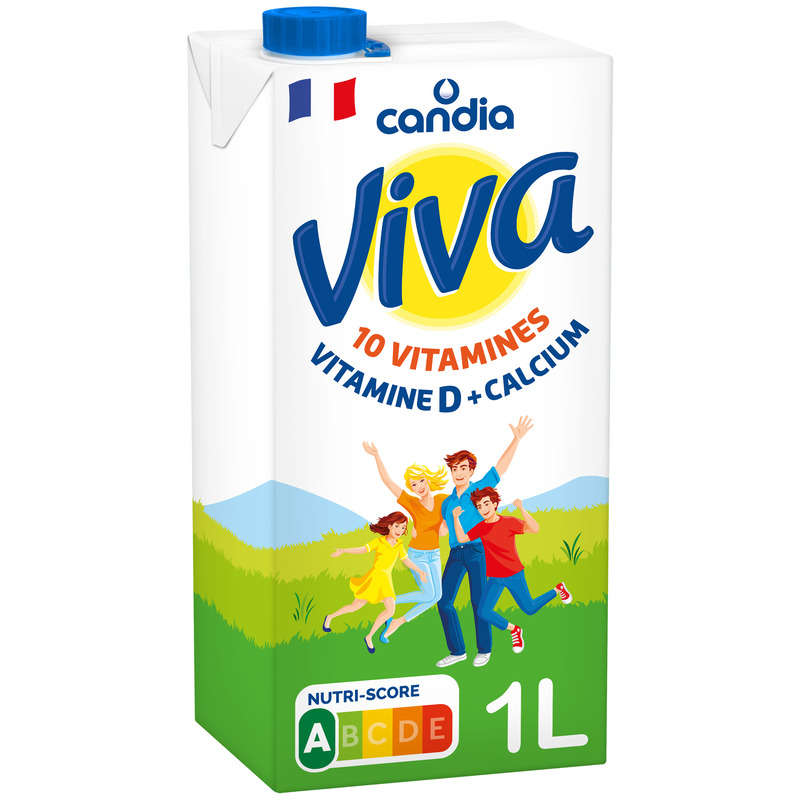 Candia Lait demi-écrémé, stérilisé UHT, 10 vitamines 1l