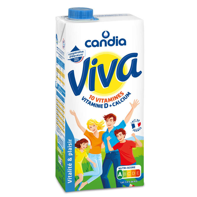 Candia Lait demi-écrémé, stérilisé UHT, 10 vitamines 1l