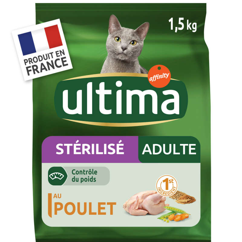 Ultima Chicken & Barley Croquettes for Sterilized Adult Cats 1.5Kg