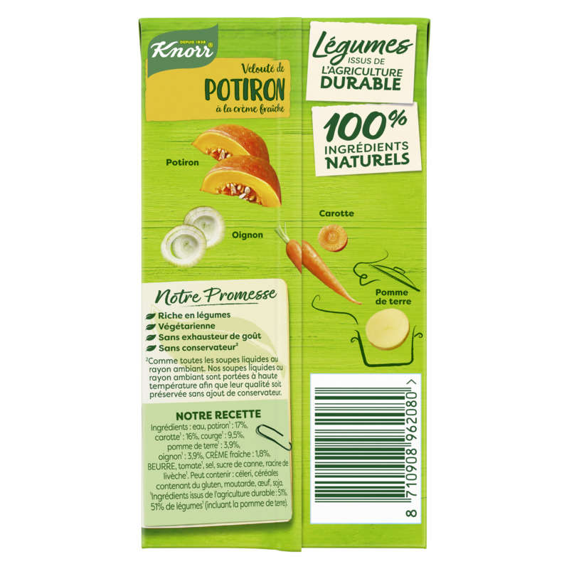 Knorr Soupe Liquide Velouté Potiron Crème Fraîche 50cl