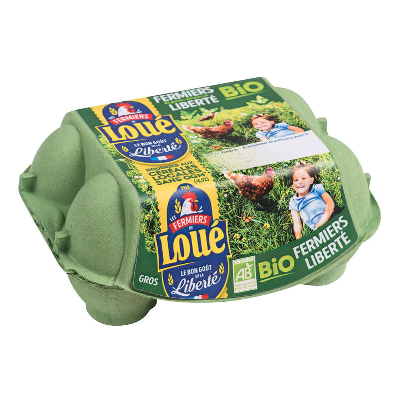 Loué Oeuf Fermier Gros Bio Boîte X6