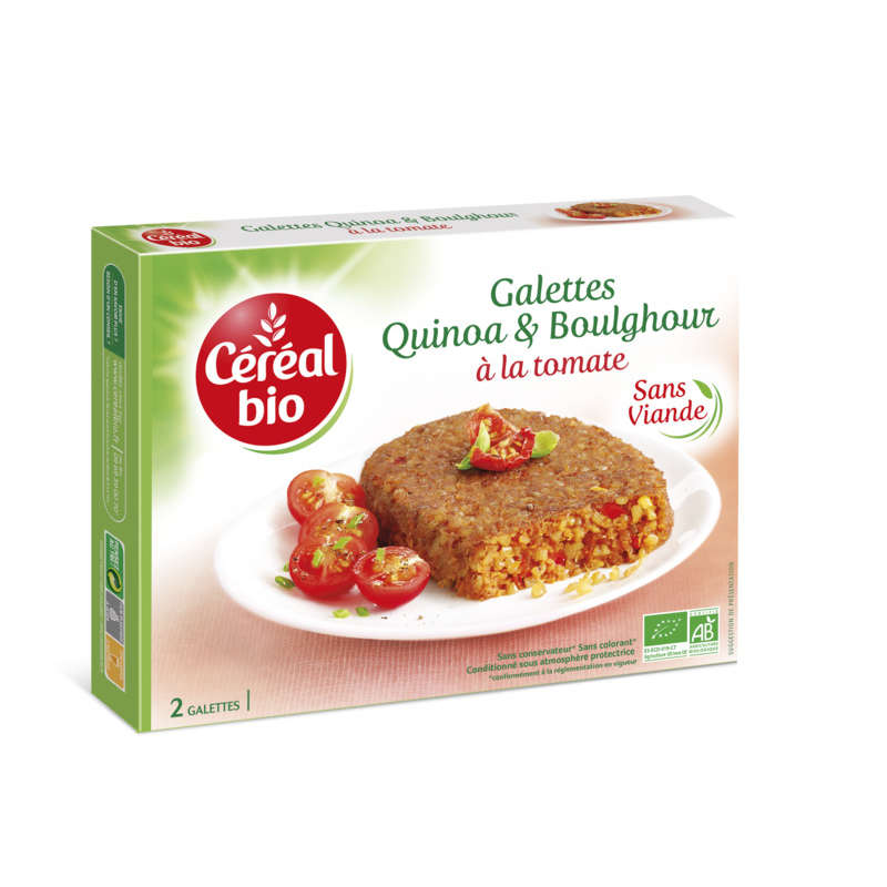 Organic Cereal Quinoa and bulgur patties with tomato without organic meat 200g