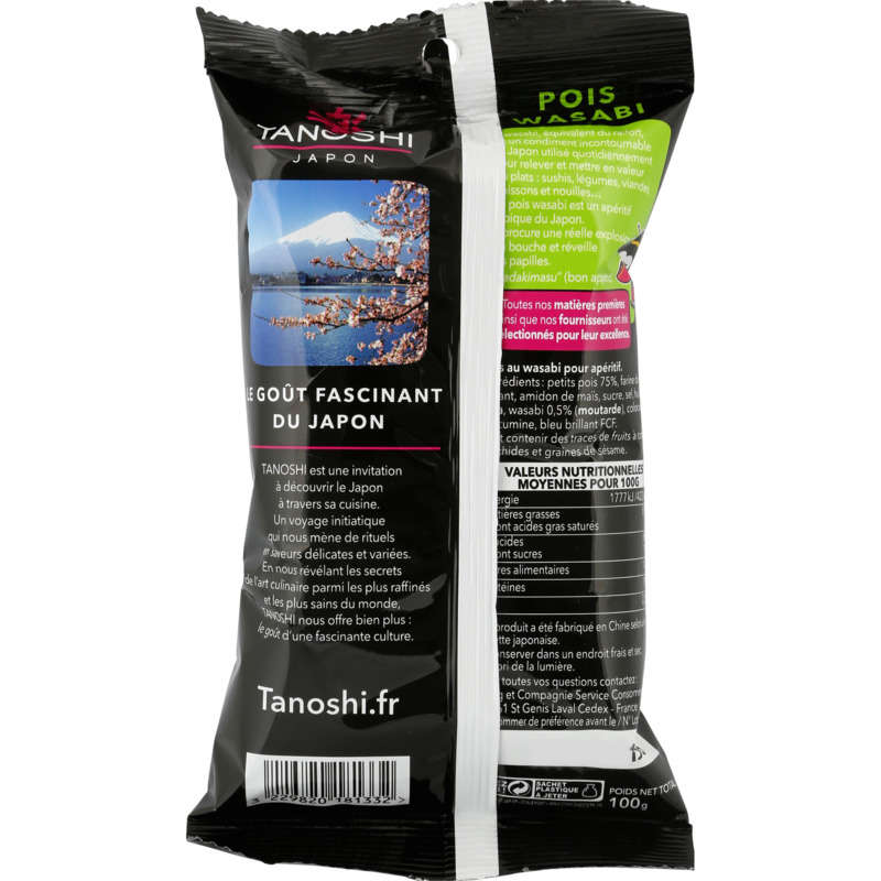 Tanoshi Pois wasabi, apéritif japonais 100g